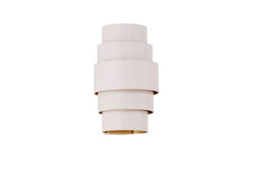 Artdelight Rolls - wandlamp - 13 x 13 x 22 cm - wit en goud