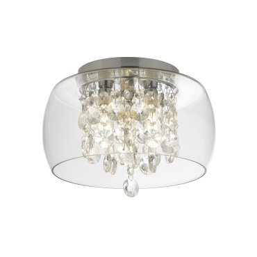 Searchlight Bathroom - plafondlamp badkamer - Ø 28 x 20 cm - IP44 - chroom