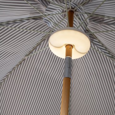 New Garden Lima - oplaadbare parasolverlichting met afstandsbediening - Ø 20 x 7,5 cm - 8,5W LED incl. - IP54 - wit