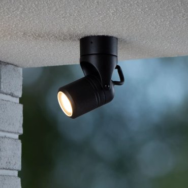 Lucide Niort - buiten plafond/wandverlichting - 10,5 x 6,7 x 11,7 cm - IP44 - zwart
