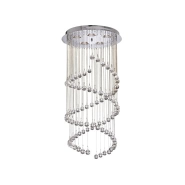 Searchlight Hallway - hanglamp - Ø 39 x 80 cm - chroom en transparant