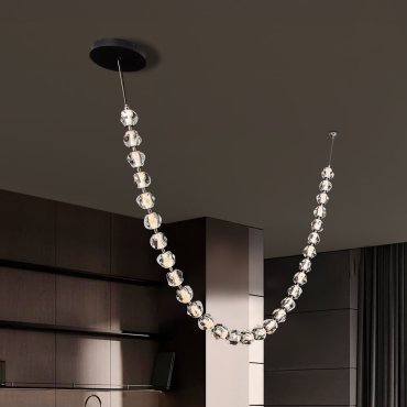 Nova Luce Ifos - hanglamp - 10 x 385 cm - 119W dimbare LED incl. - zandzwart en chroomkleurig metaal