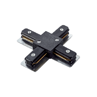 Elmark rail accessoires - cross shape connector - 1 fase railsysteem - zwart