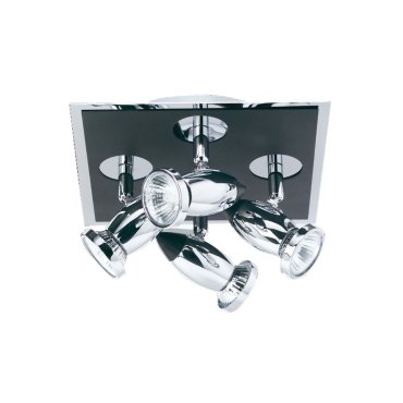 Searchlight Comet - opbouwspot 4L - 23 x 23 x 12 cm - zwart en chroom