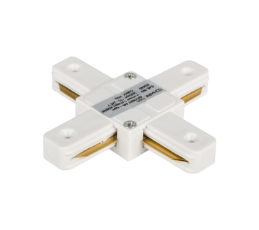 Elmark rail accessoires - cross shape connector - 1 fase railsysteem - wit
