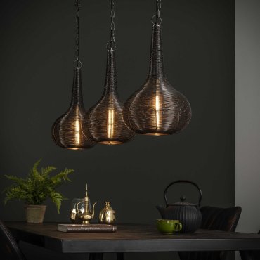 Vico Wire Cone - Hanglamp 3L - 115 x 26 x 150cm - zilver