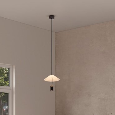 Nova Luce Anafi - hanglamp - Ø 22 x 210 cm - 8W LED incl. - zandzwart