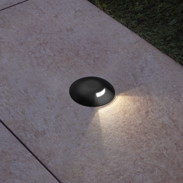 Century Italia Argo - grondspot met 1 venster - Ø5,8 x 6,5 cm - 0,75W LED incl. - 4000K - IP67 - zwart