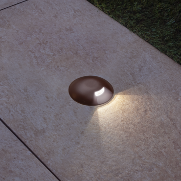 Century Italia Argo - grondspot met 1 venster - Ø5,8 x 6,5 cm - 0,75W LED incl. - 3000K - IP67 - bruin