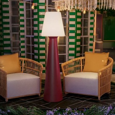 New Garden Lola 165 Pop - vloerlamp met oplaadbare lichtbron - Ø 45 x 165 cm - RGB + wit 10W LED incl. - dimbaar met afstandsbediening - IP54 - bordeauxrood