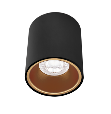 Century Italia Essenza Rondo - opbouwspot 1L - Ø 9,6 x 10,2 cm - goud en zwart