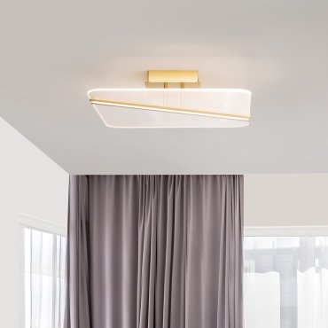 Nova Luce Jertuna - plafondverlichting - 50 x 50 x 11,5 cm - 33W LED incl. - goud