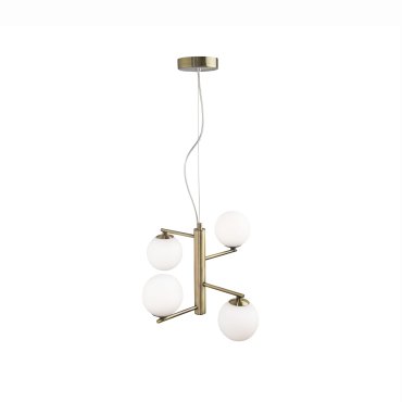 Nova Luce Agrigento - hanglamp - Ø 35 x 150 cm - opaal en antiek messing