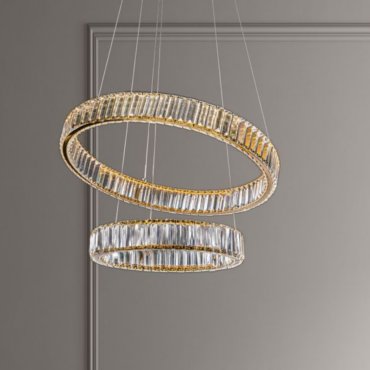 Nova Luce Aurelia - hanglamp - Ø 60 x 150 cm - 46W dimbare LED incl. - goud