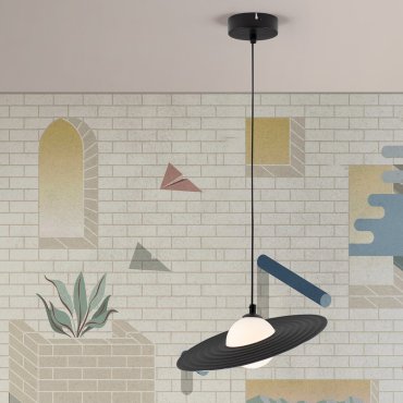 Nova Luce Reflet - hanglamp - Ø 30 x 220 cm - zandzwart en wit