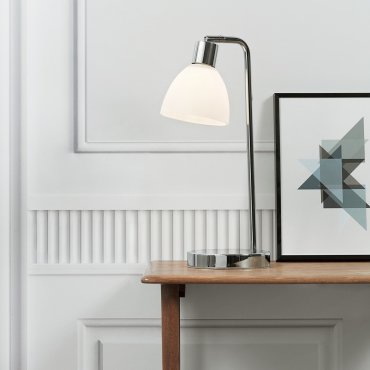 Nordlux Ray 12 - tafellamp - 46 cm - chroom en opaal wit