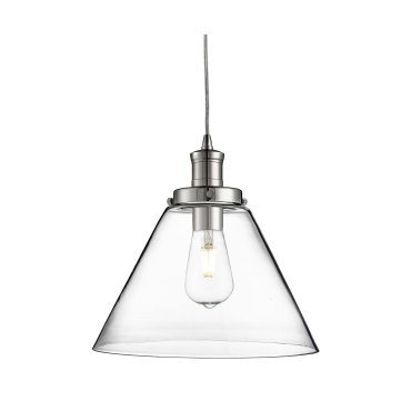 Searchlight Pyramid - hanglamp - Ø 29 x 100 cm - transparant en chroom