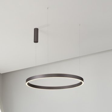 Nova Luce Elowen - hanglamp - Ø 80 x 150 cm - 77W dimbare LED incl. - geborsteld koffiebruin