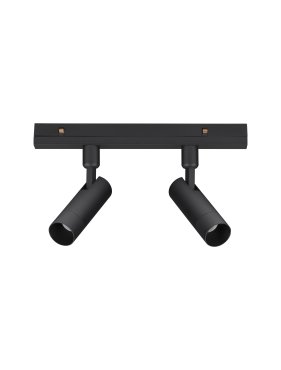 Nova Luce Buxton L - dubbele spot voor magnetisch railsysteem - 24,5 x 3,2 x 15,1 cm - 2 x 10W dimbare LED incl. - zandzwart