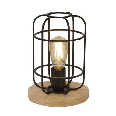 Searchlight Vision - tafellamp - Ø 18 x 25 cm - mat zwart en bruin