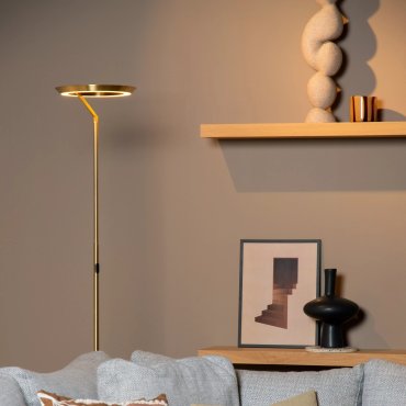 Lucide Celeste - staanlamp - Ø 28 x 174 cm - 21W dimbare LED incl. - messing