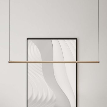 Nova Luce Lios - hanglamp - 123 x 200 x 2,5 cm - 28W dimbare LED incl. - Moca-koffie en mat zwart
