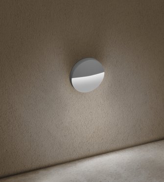 Century Italia Paseo - buiten wandverlichting - Ø 11 x 2,5 cm - 4W LED incl. - IP54 - grijs