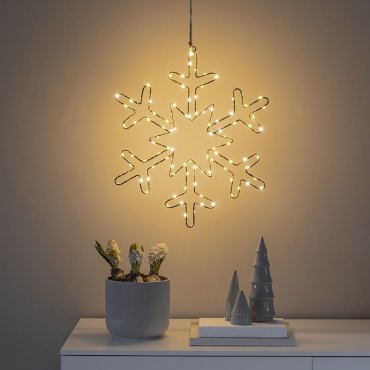 Konstsmide kerstverlichting - decoratieve sneeuwvlok - 48 x 0,5 x 46,5 cm - zilver