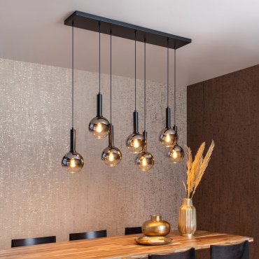 Lucide Marius - hanglamp - 130 x 30 x 150 cm - gerookt zwart