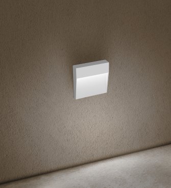 Century Italia Paseo - buiten wandverlichting - 10,5 x 10,5 x 2,4 cm - 4W LED incl. - IP54 - wit