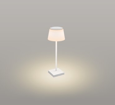 Century Italia Margò - oplaadbare buiten tafellamp - Ø 13 x 38 cm - 4W dimbare LED incl. - IP54 - wit