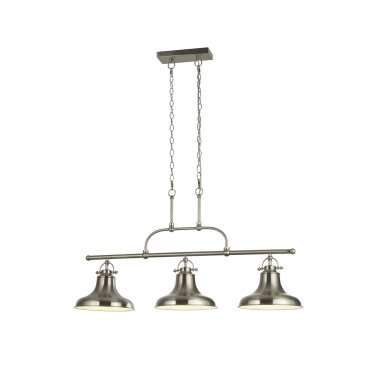 Searchlight Dallas - hanglamp - 95 x 25 x 150 cm - satijn zilver