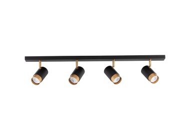 Nova Luce Pogno - opbouwspot 4L - 80 x 6 x 12,5 cm - zandzwart en goud