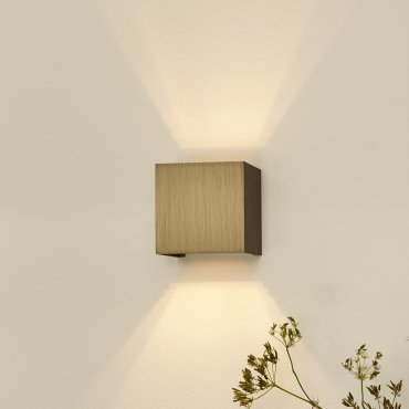 Lucide Xio - wandverlichting - 9,7 x 9,7 x 9,7 cm - 3,5W dimbare LED incl. - koffie