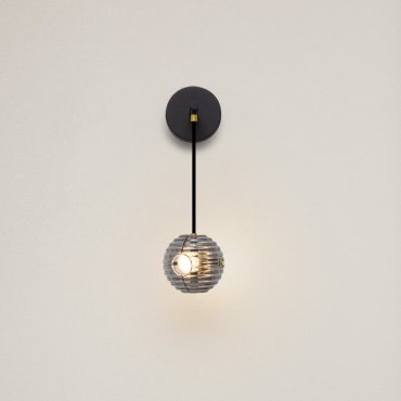 Nova Luce Las - wandlamp - Ø 15 x 52 cm - 13W LED incl. - zandzwart, goud en rokerig grijs