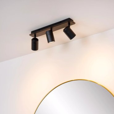 Lucide Lennert - opbouwspot 3L - 40 x 7 x 12,5 cm - 3 x 5W dimbare LED incl. - IP44 - zwart