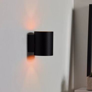 Lucide Xera I - wandverlichting - 8 x 10 x 10 cm - goud, zwart