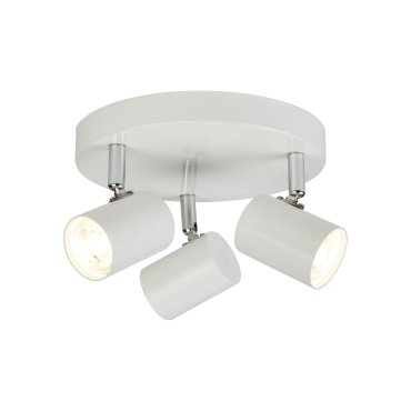 Searchlight Rollo - opbouwspot 3L - Ø 26 x 12 cm - 3 x 4W dimbare LED incl. - wit