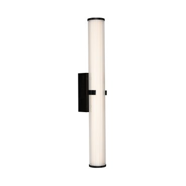 Searchlight Clamp - wandverlichting - 63 x 8,5 cm - 21W dimbare LED incl. - IP44 - zwart en transparant