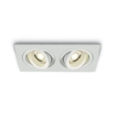 ONE Light Dual Ring GU10 Range - inbouwspot - 176 x 94 mm, 162 x 82 mm inbouwmaat - wit