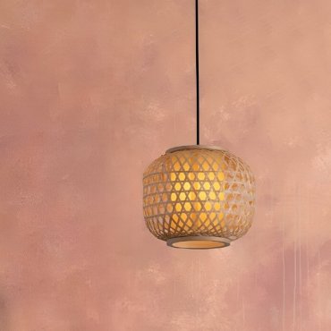 Nova Luce Asma - hanglamp - Ø 25 x 150 cm - rotan en zandzwart