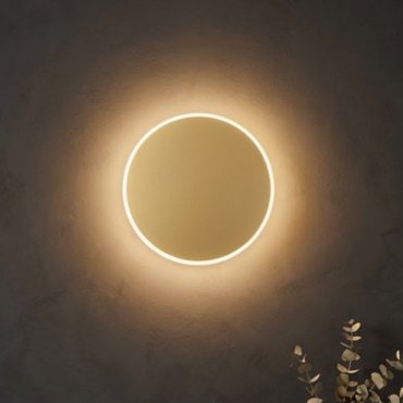 Nova Luce Nevo - wandlamp - Ø 30 x 3,9 cm - 20,5W LED incl. - mat goud