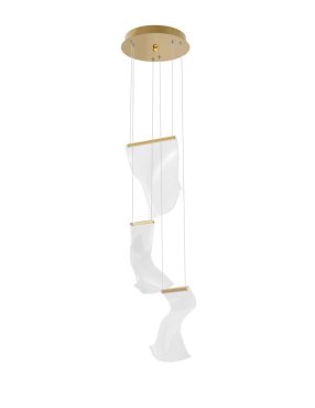 Nova Luce Siderno - hanglamp - Ø 28 x 150 cm - 16W LED incl. - goud