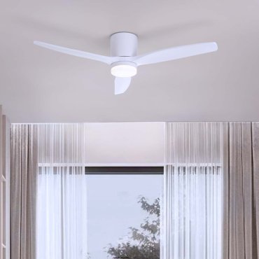 Nova Luce Aloa - plafondventilator met licht en afstandsbediening - Ø 132 x 27,5 cm - 18W LED incl. - zandwit en wit hout