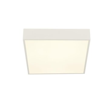 Searchlight Zeus - plafondlamp - 30 x 30 x 6 cm - 16W LED incl. - IP44 - wit en opaal