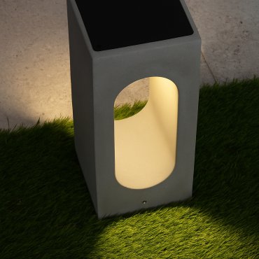Nova Luce Stage - tuinpaal - 15 x 35 x 15 cm - 6W LED incl. - IP65 - grijs