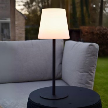 Lucide Tyon - oplaadbare tafellamp - Ø 15 x 41 cm - 2W dimbare LED incl. - IP65 - zwart