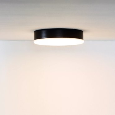 Lucide Ceres-LED - plafondlamp badkamer - Ø 21,5 x 5 cm - 30W dimbare LED incl. - IP44 - zwart