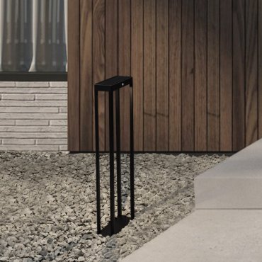 Nova Luce Berni - tuinpaal met sensor op zonne-energie - 23 x 70 x 8,6 cm - 2W LED incl. - IP65 - donker antraciet