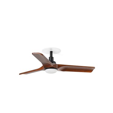 Faro Heywood S - plafondventilator met licht en inbouwrozet - Ø 90 cm - mat zwart en donker walnoot